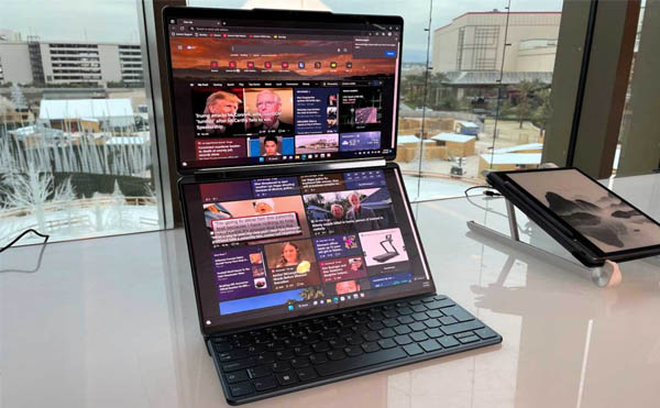 مدل  Yoga Book 9i شرکت لنوو می تواند لپ تاپی با صفحه نمایش دوگانه ، لپ تاپی مناسب برای مهندسین