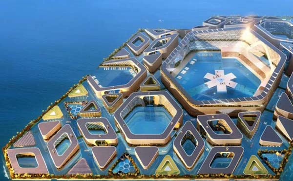 طراحی آینده نگرانه برای یک شهر شناور در چین با خیابان های زیر آبInside futuristic design for floating city in China with underwater streets