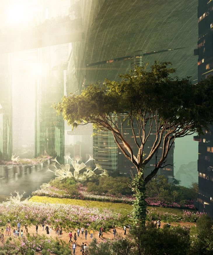THE LINE the first zero gravity vertical city with no cars - 5643