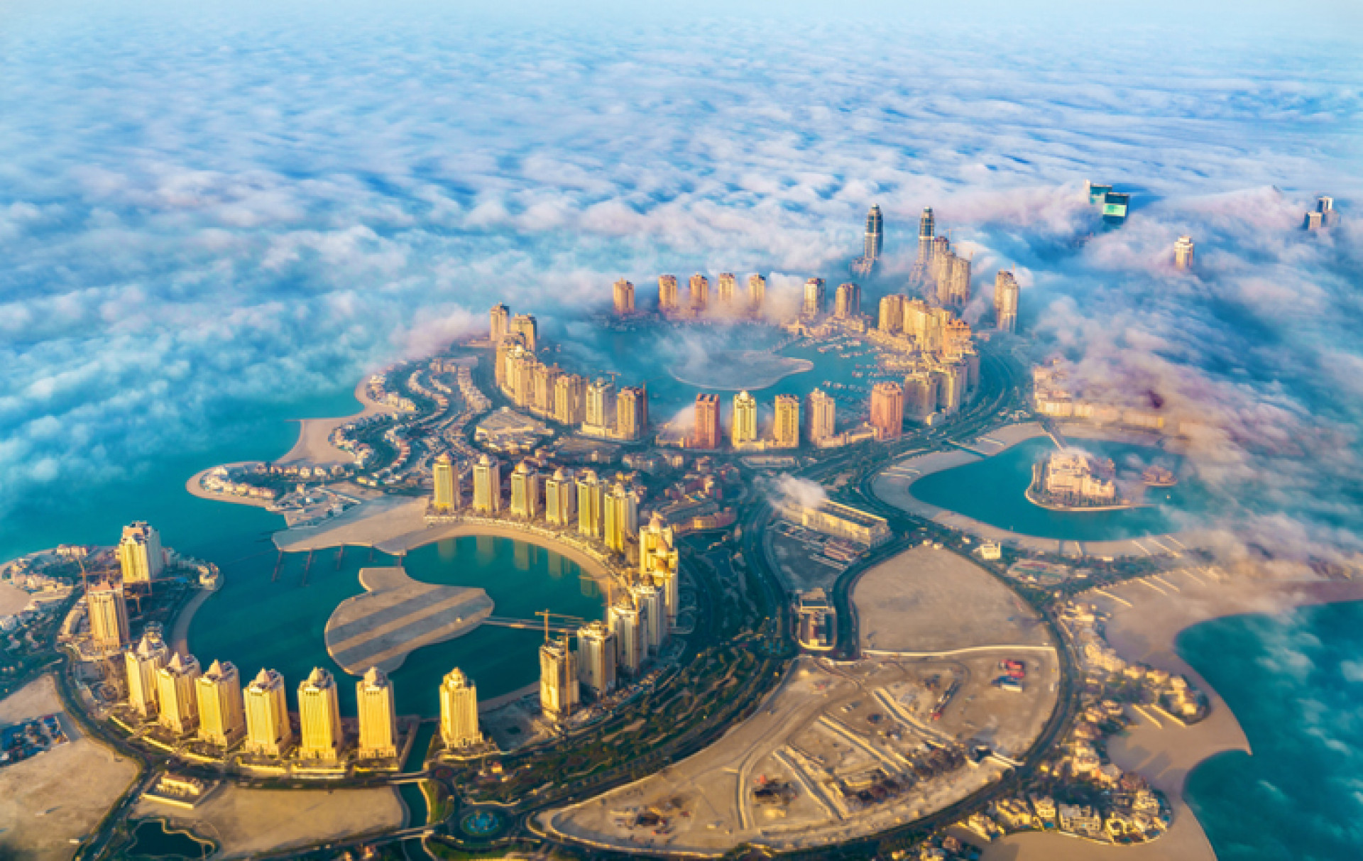 نمای هوایی از جزیره مروارید، قطر. 