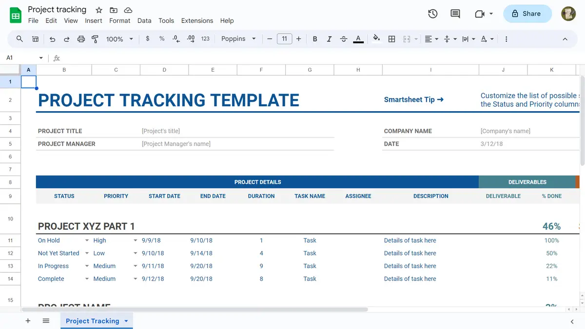 How to use Google Sheets for project management - 14541