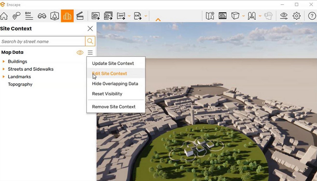 How to Add Real World Context to Design Scenes with Enscape Site Context - 5454