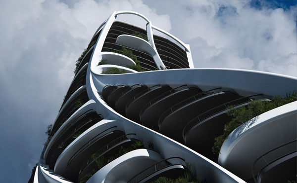 اولین ساختمان شرکت طراحی و  معماری MAD در آمریکای جنوبی شبیه "تاکستانی تاب خورده" خواهد بود.